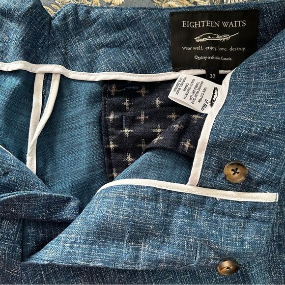 18 WAITS Men's Signature Shorts Denim Blue color - Picture 6 of 11